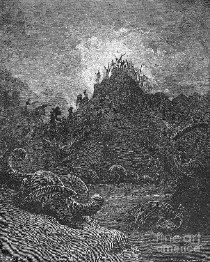 Paradise Lost #13 Drawing by Gustave Dore