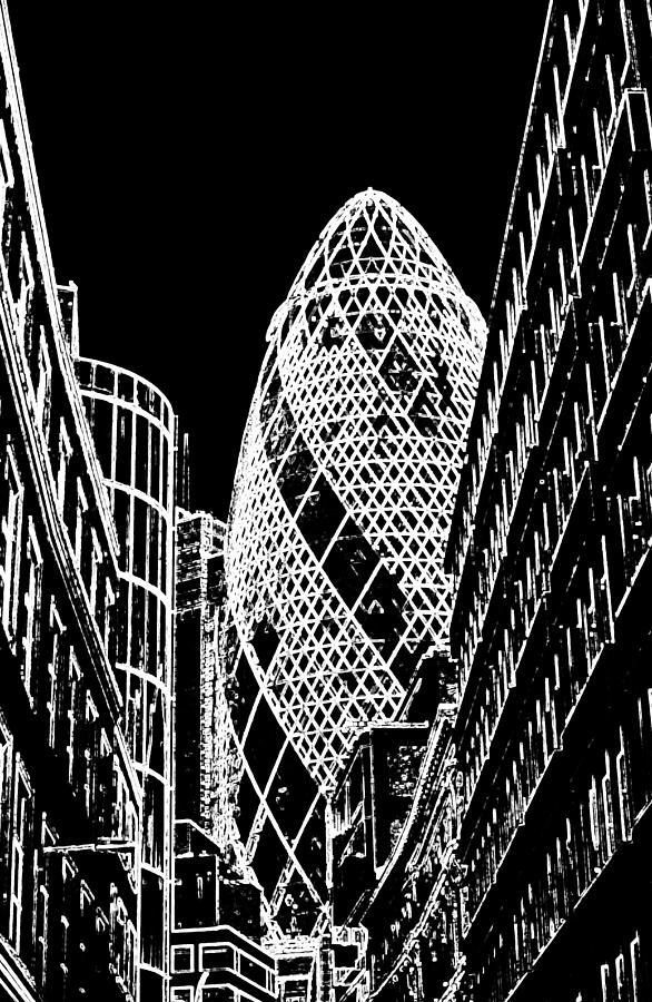 London Digital Art - The Gherkin London #11 by David Pyatt