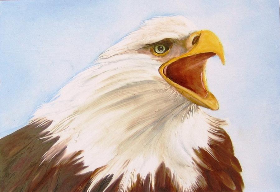 Eagle Ceramic Art - 1148 b  Bold Eagle  2 by Wilma Manhardt