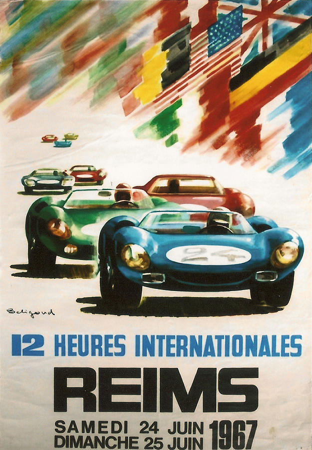 12 Heures Internationale Reims 1967 Digital Art by Georgia Clare