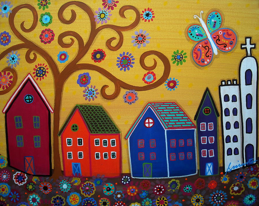 Mexican Town #12 Painting by Pristine Cartera Turkus