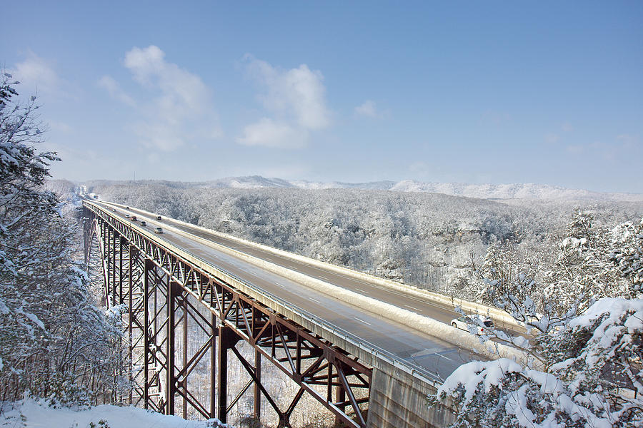 Winter Photograph - New River Gorge Bridge #14 by Mary Almond