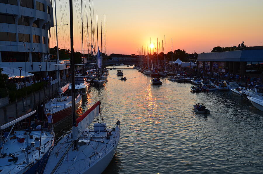 Sun Sets of Boat Night Photograph by Randy J Heath