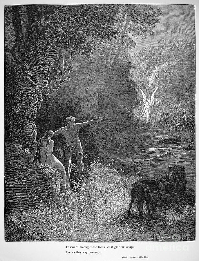 Paradise Lost Drawing by Gustave Dore - Pixels