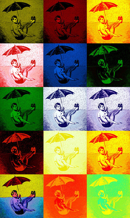 15 Umbrella Guys Painting by Steve Fields