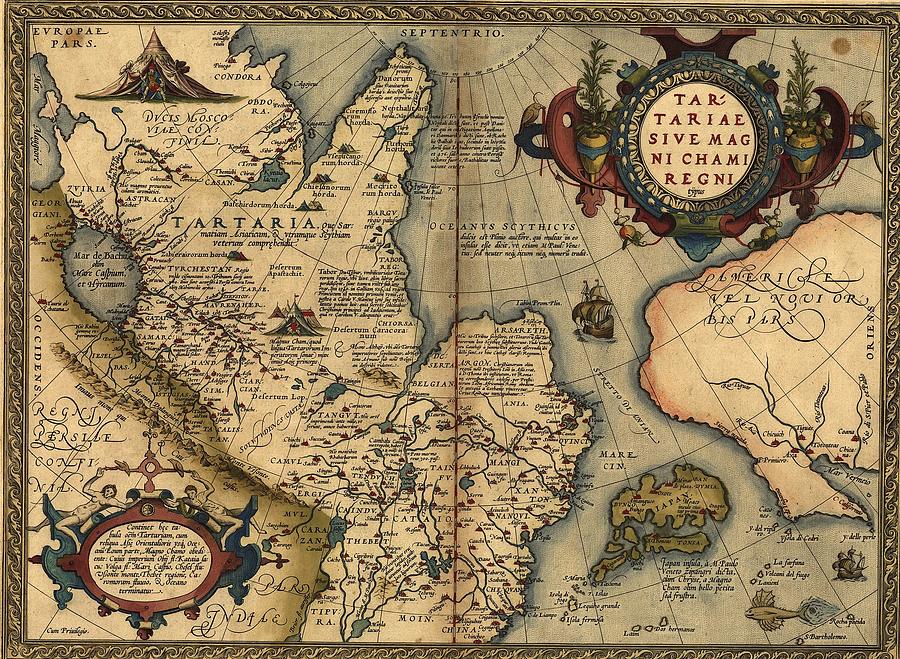 1570 Map Of Tartaria Spanning All by Everett