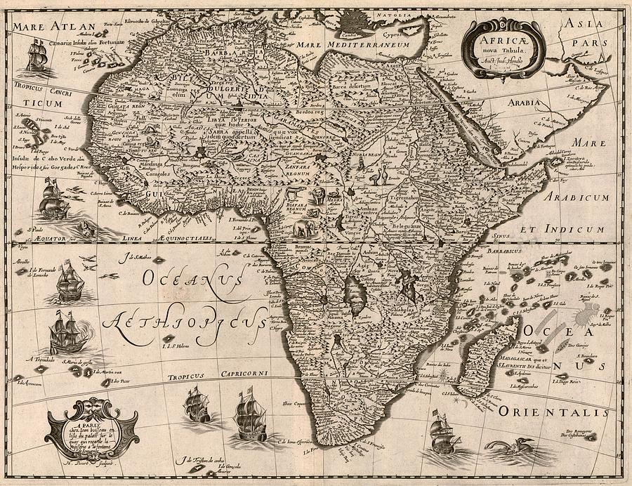 1640 Map Of Africa Showing Geographic Photograph by Everett - Fine Art ...