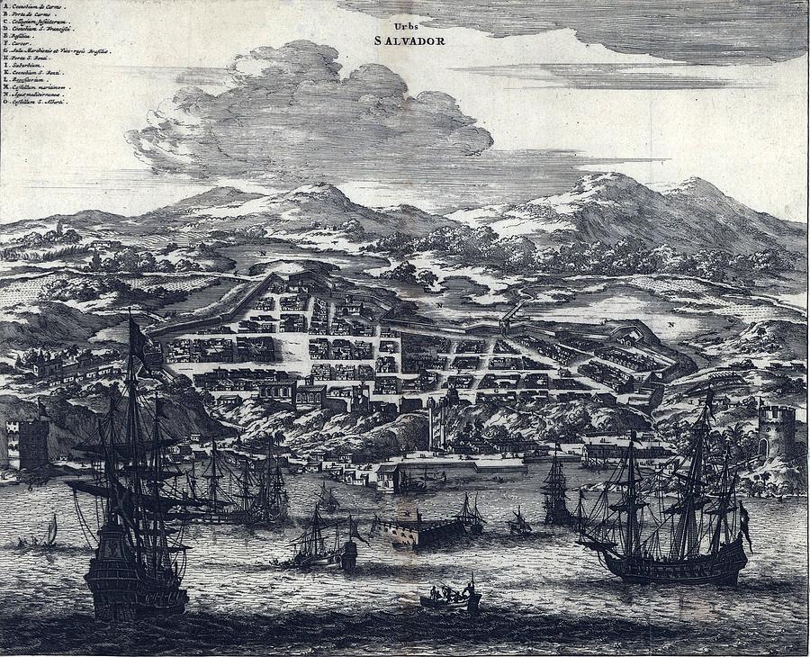 Map Photograph - 1671 View Of Salvador, Brazil,shows by Everett