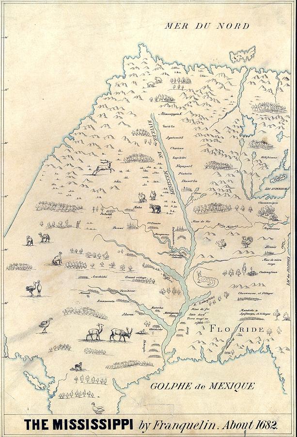 1682 French Map Of The Mississippi Photograph by Everett Fine Art America