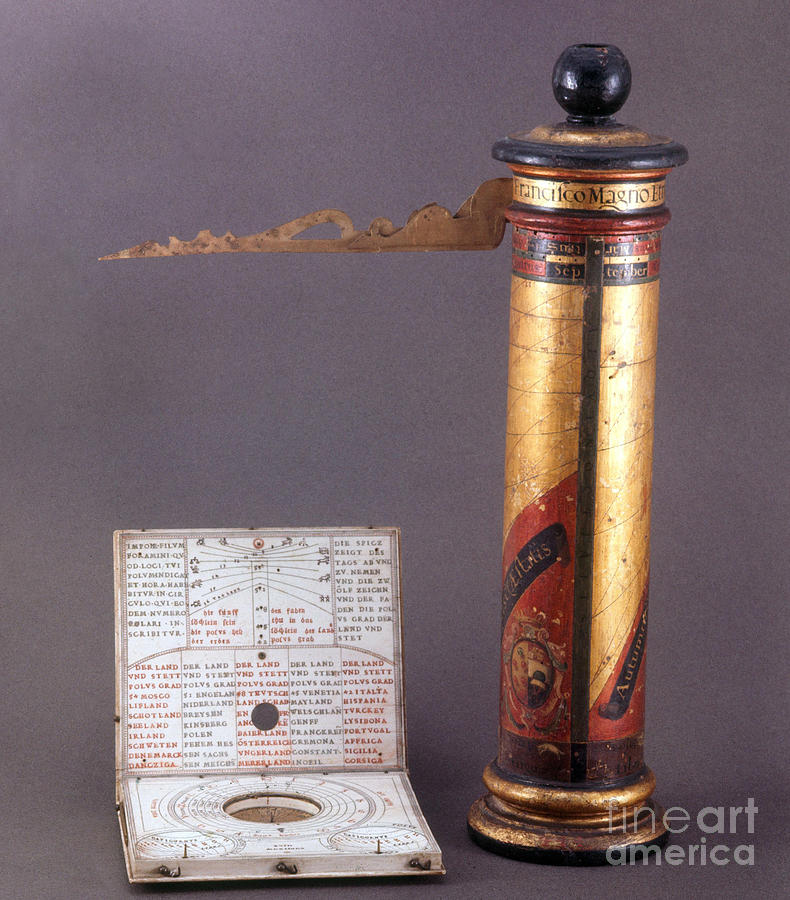 Device Photograph - 16th Century Sundial And Wind Rose by Tomsich