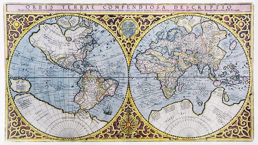 16th Century World Map - United States Map