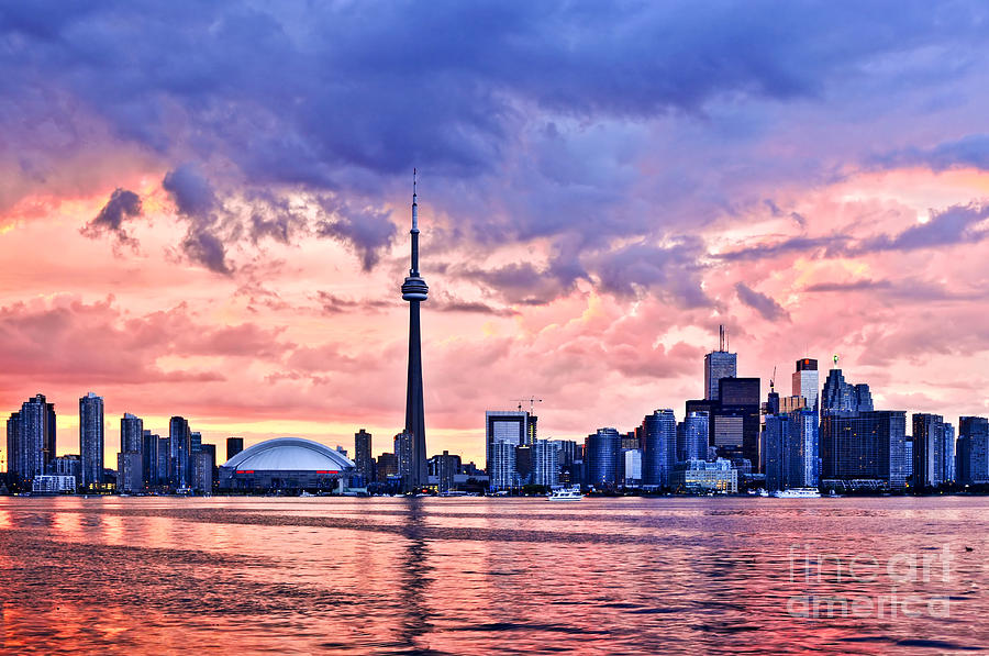 Toronto sunset skyline Photograph by Elena Elisseeva