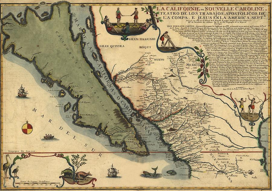 1720 Map Of Baja California Photograph by Everett 1720 Map Of Baja California Photograph by Everett