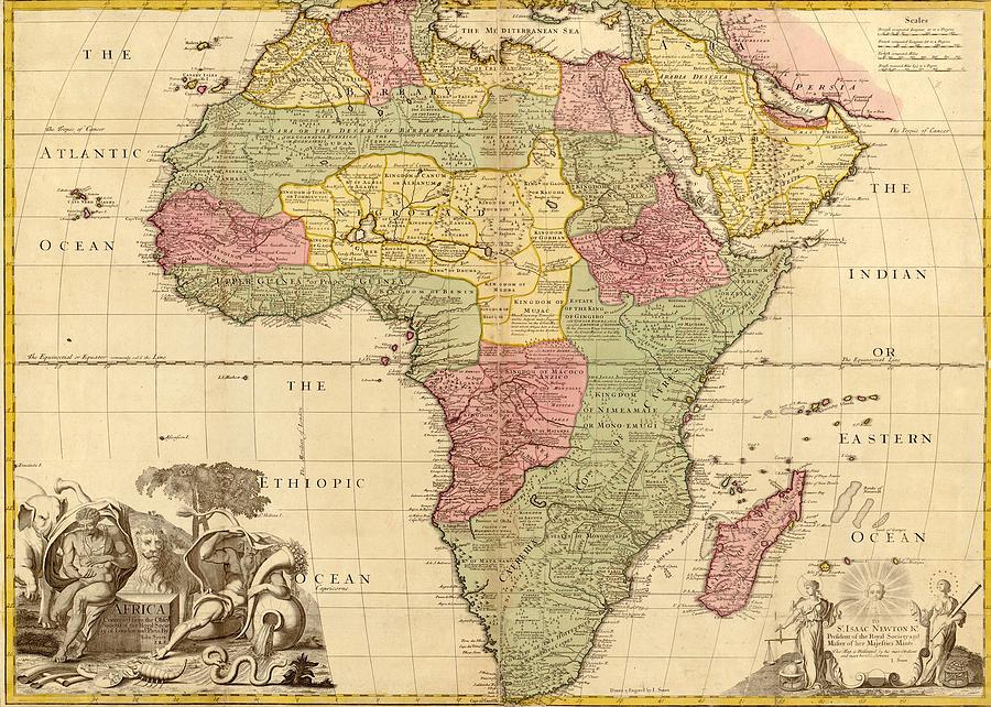 1725 English Map Of Africa Identifying Photograph by Everett - Fine Art ...