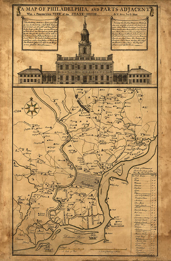 1752 Philadelphia Map Photograph by Bill Cannon