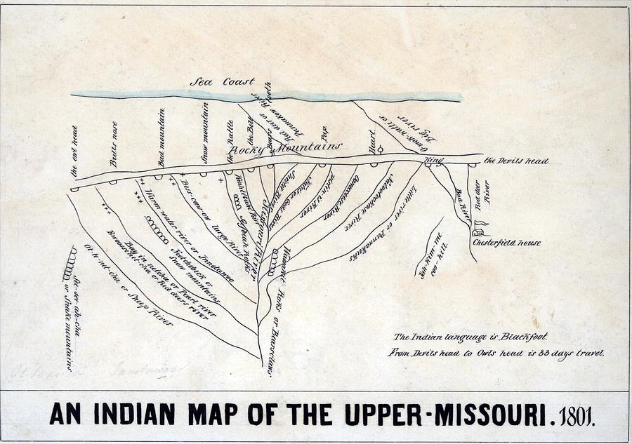 1801 Indian Map Of The Upper-missouri Photograph by Everett