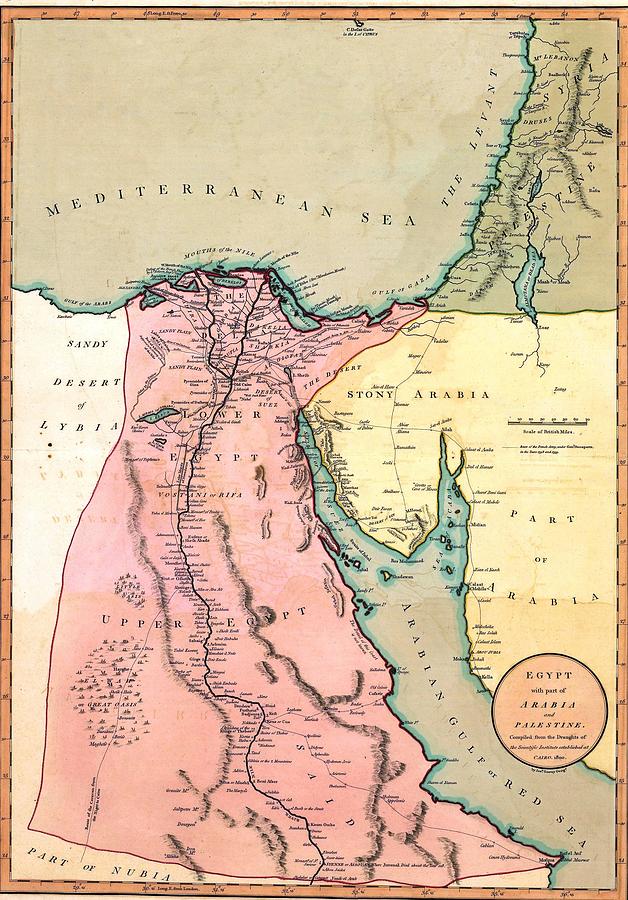 1803 Map Of Egypt, With Part Of Arabia Photograph by Everett - Fine Art ...