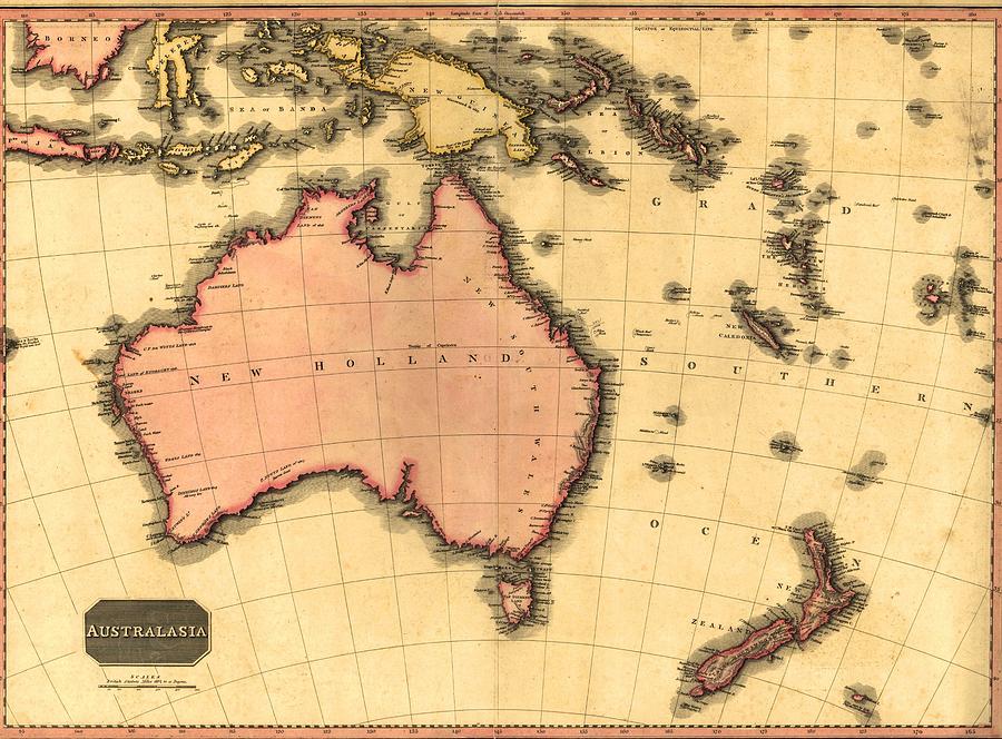Map Photograph - 1818 Map Of Australia, Still Using by Everett