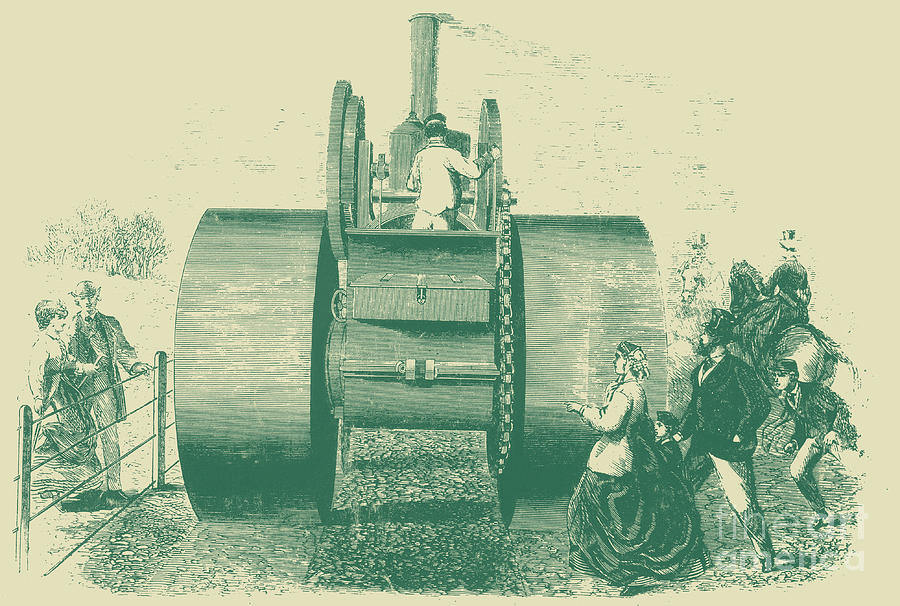 1866 Steam Road Roller Photograph by Science Source 1866 Steam Road Roller Photograph by Science Source