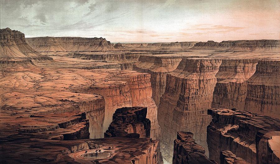 1882 View Of The Grand Canyon From A Us Photograph by Everett