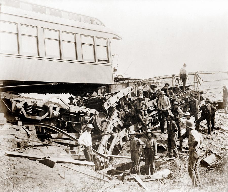 Transportation Photograph - 1887 Great Chatsworth Train Wreck by Everett