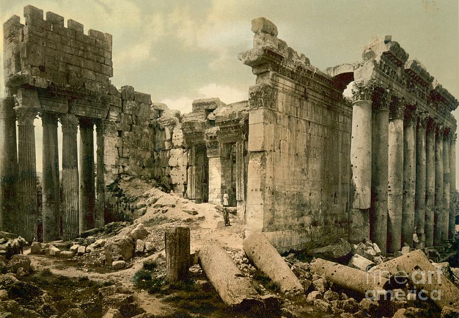 1895 Facade of the Temple of Jupiter Photograph by Padre Art
