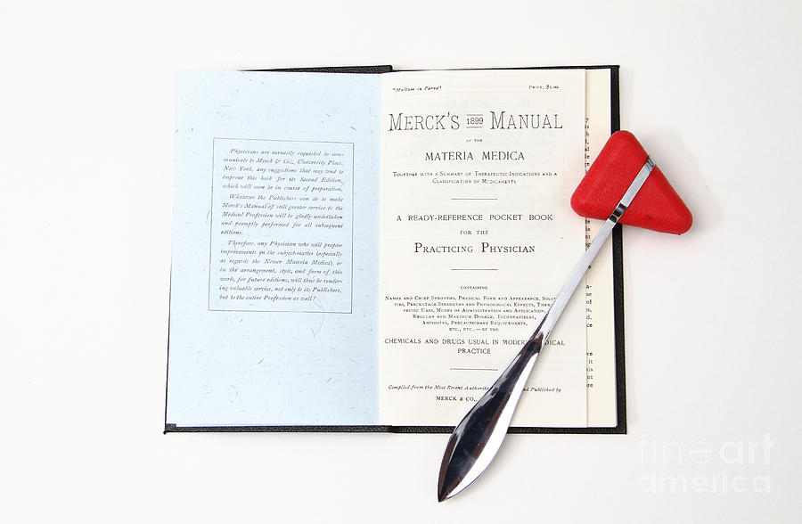 1899 Mercks Manual And Medical Equipment Photograph by Photo Researchers, Inc.