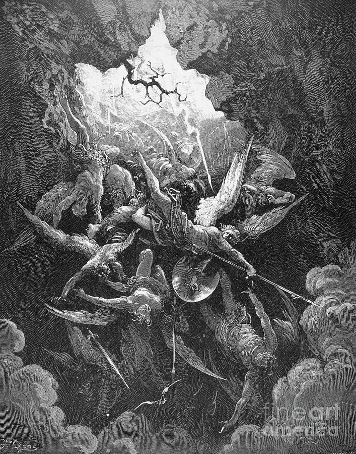 Paradise Lost Drawing by Gustave Dore