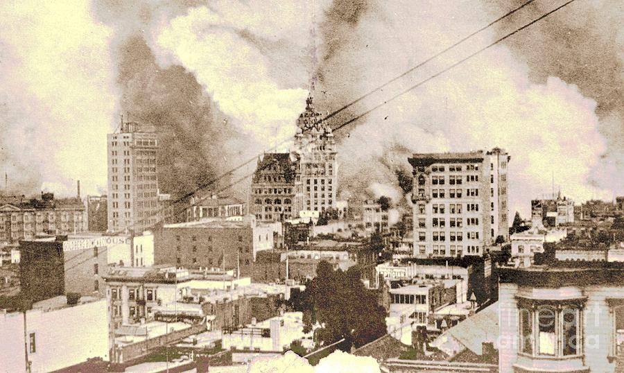 San Francisco Photograph - 1906 San Francisco Earthquake and Fire by Padre Art