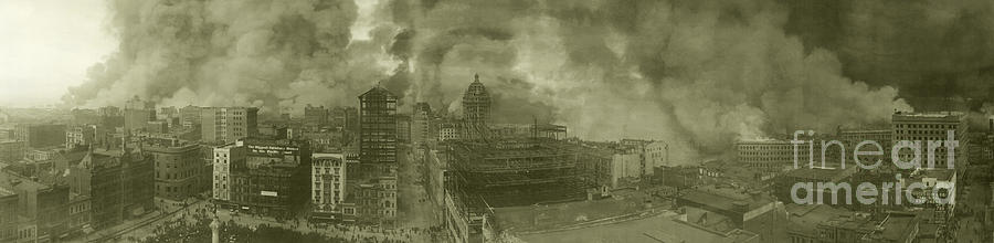 San Francisco Photograph - 1906 San Francisco Earthquake Fire by Library of Congress