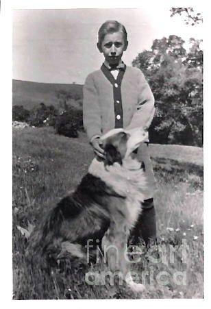 1912 Dad and his collie Photograph by Phyllis Kaltenbach