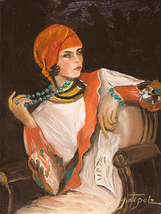 1920s Flapper Gal Painting by Pati Pelz