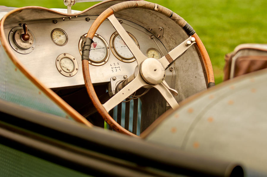 Car Photograph - 1924 Delage 2LCV Steering Wheel by Jill Reger