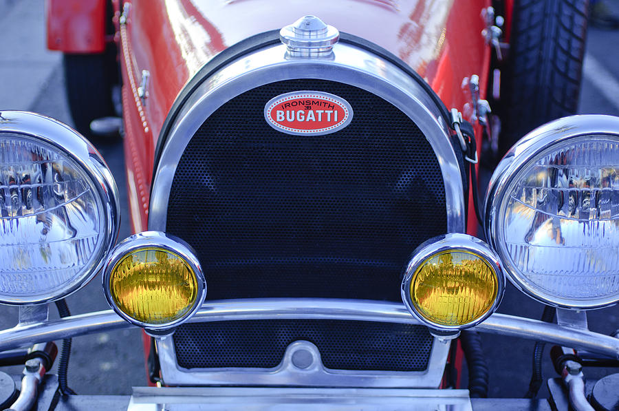 1927 Bugatti Replica Grille Headlights Photograph by Jill Reger
