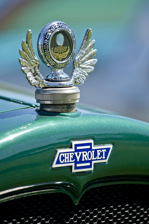 1928 Chevrolet Stake Bed Pickup Hood Ornament Photograph by Jill Reger