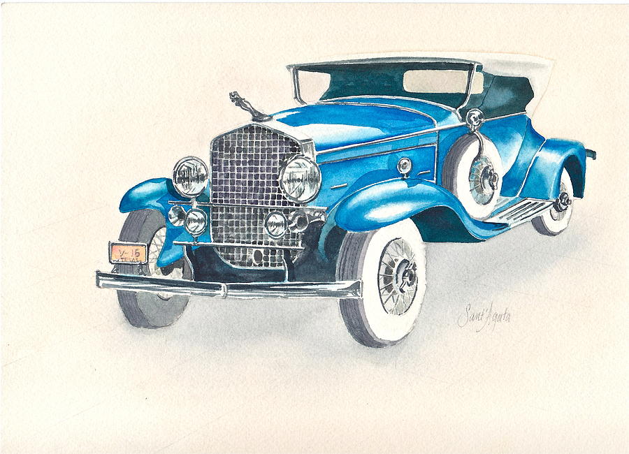 1930 Cadillac Painting by Frank SantAgata