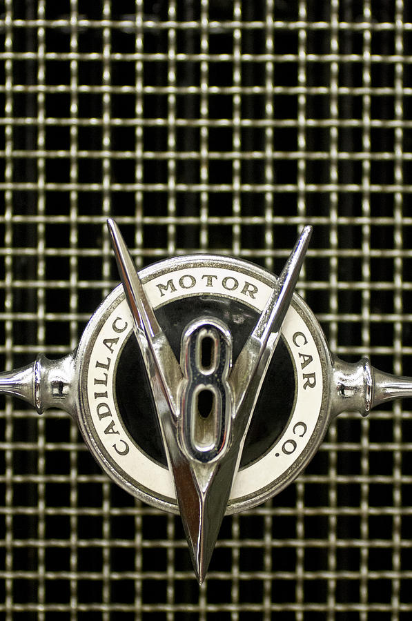 1931 Cadillac V8 Emblem Photograph by Jill Reger