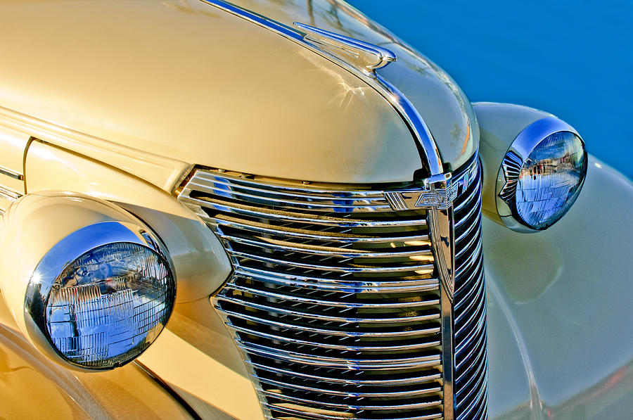 Car Photograph - 1933 Chevrolet Grille and Headlights by Jill Reger