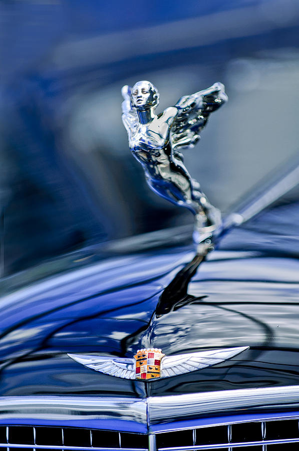 1934 Cadillac V-16 452 Two-Passenger Stationary Coupe Hood Ornament and Emblem Photograph by Jill Reger