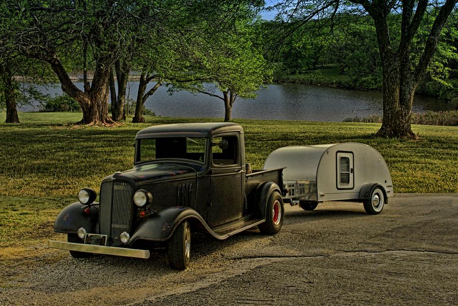 1934 Chevrolet Pickup plus Camper Photograph by Tim McCullough