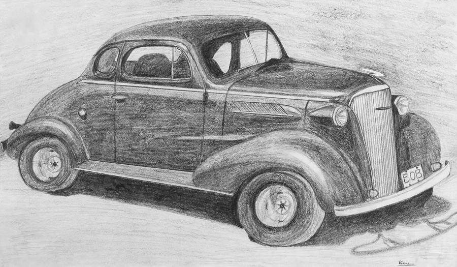 1937 Chevy Drawing by Kume Bryant