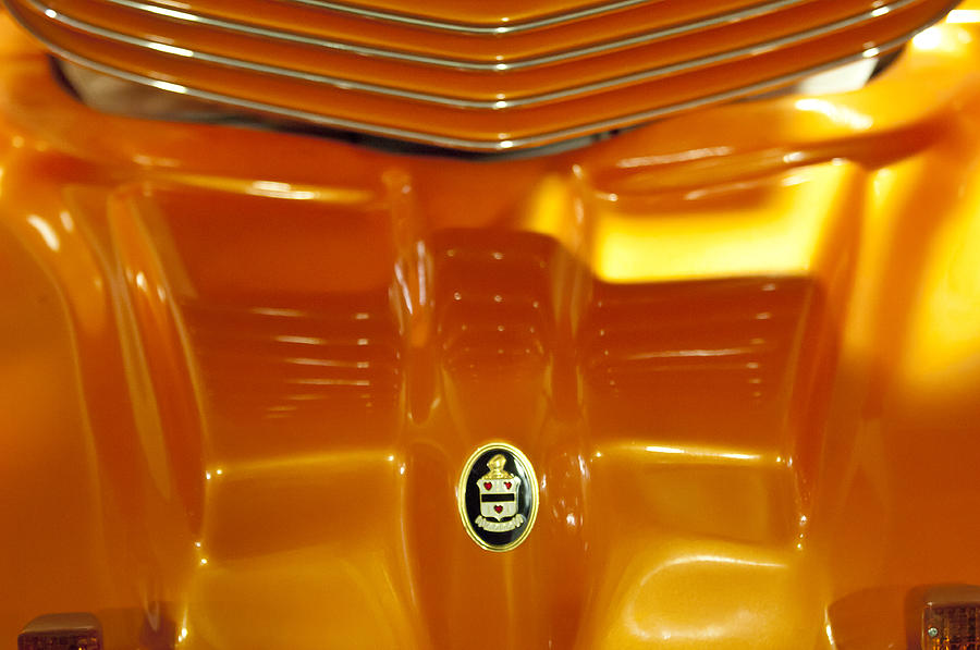 1937 Cord 812 Custom Electric Car Hood Emblem Photograph by Jill Reger