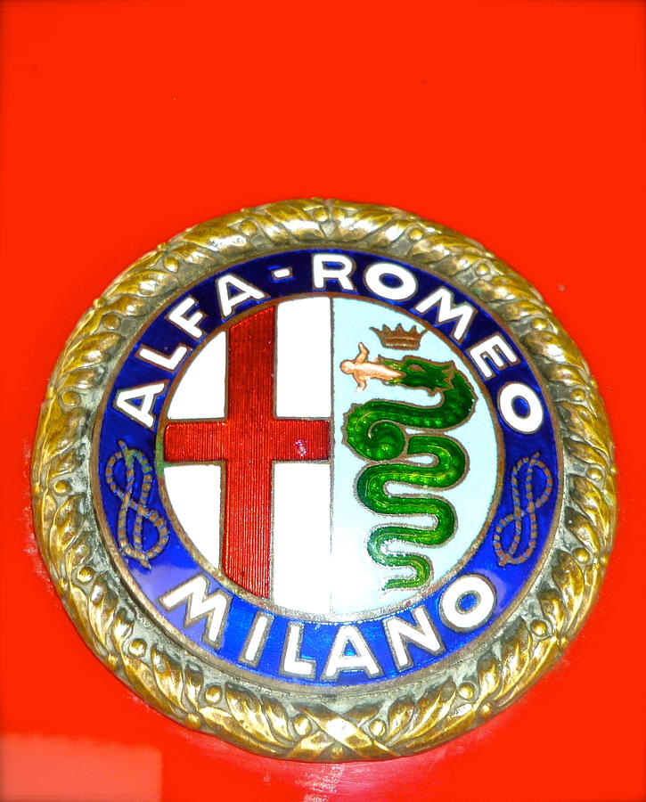1938 Alfa Romeo 308c Hood Badge Photograph by John Colley
