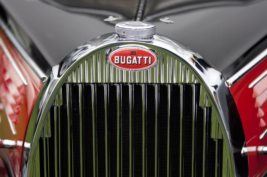 1939 Bugatti Type 57 Galibier Sports Saloon Hood Emblem Photograph by Jill Reger