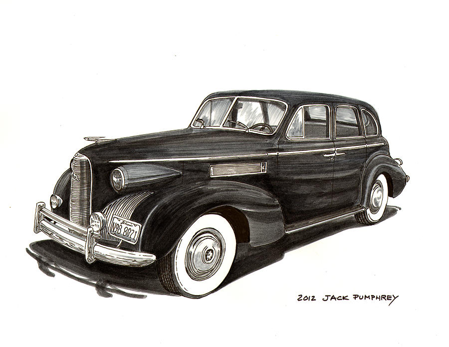 1939 LaSalle Sedan Classic Painting by Jack Pumphrey