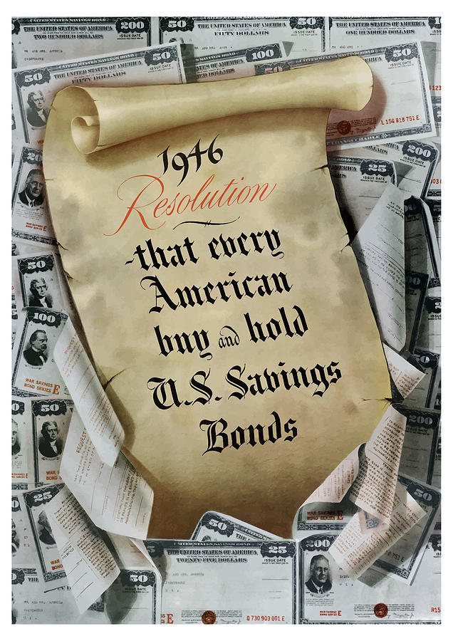 Savings Bonds Painting - 1946 Resolution  by War Is Hell Store