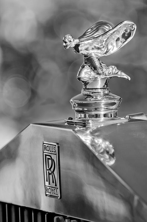 Black And White Photograph - 1948 Rolls-Royce Hood Ornament 2 by Jill Reger