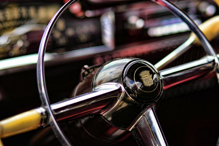 Car Photograph - 1949 Cadillac Steering Wheel by Gordon Dean II