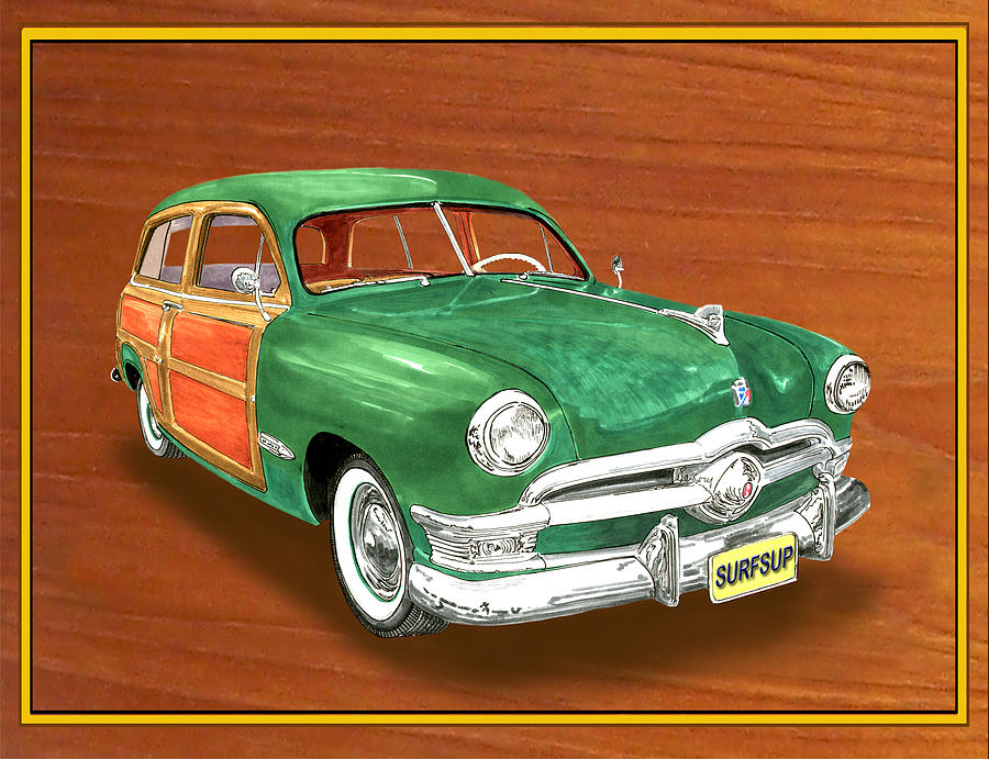 1950 Ford Country Squire Woody Painting by Jack Pumphrey