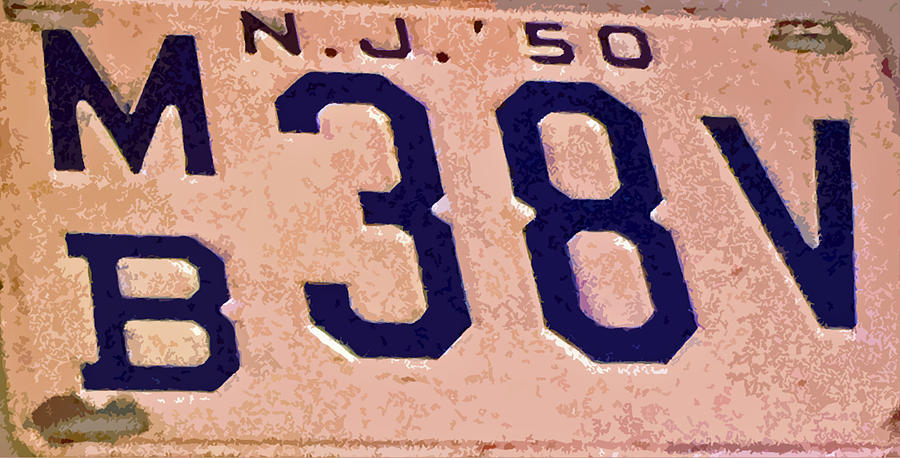1950 New Jersey License Plate Photograph by Bill Owen